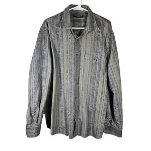 Tommy Bahama Island‎ Soft Men's Long Sleeve Button Down 100% Cotton Blue XL